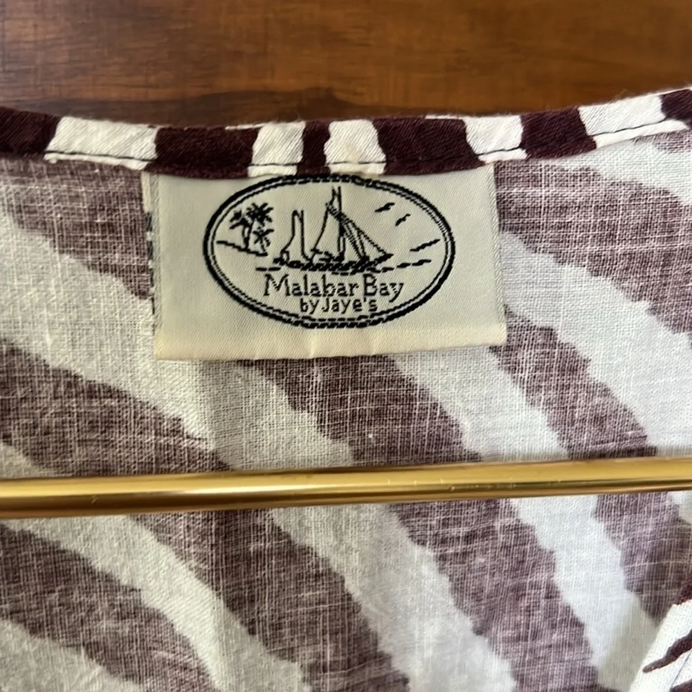 MALABAR BAY 100% Cotton Swim Cover in Purple Zebra Print | Large